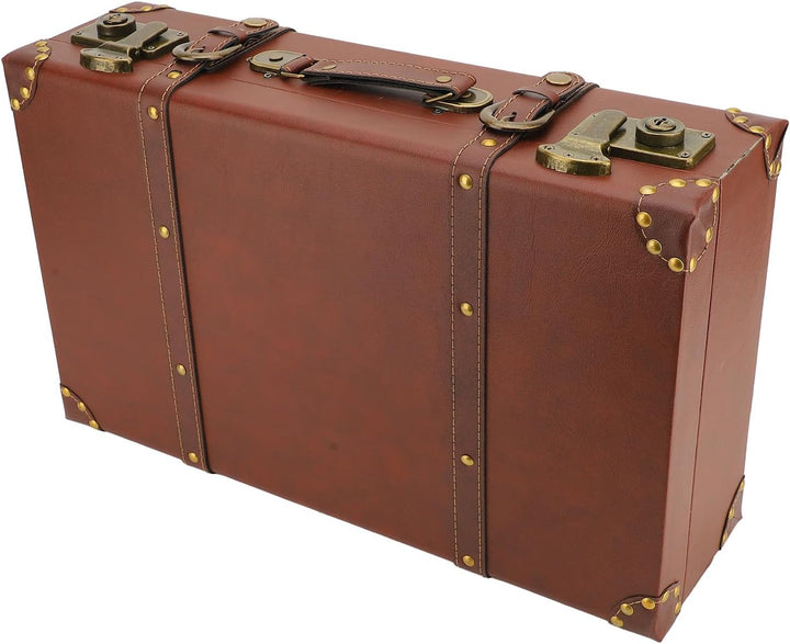 Unisex vintage leather carry-on bag in heritage brown, a classic travel case with a durable alloy lock.