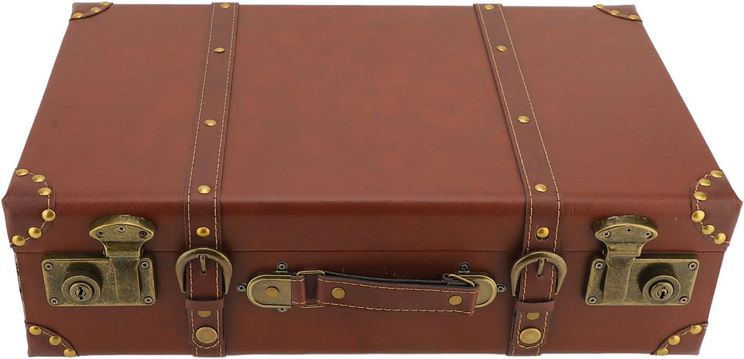Heritage brown vintage leather travel case, a durable carry-on bag with secure alloy lock for unisex travelers.