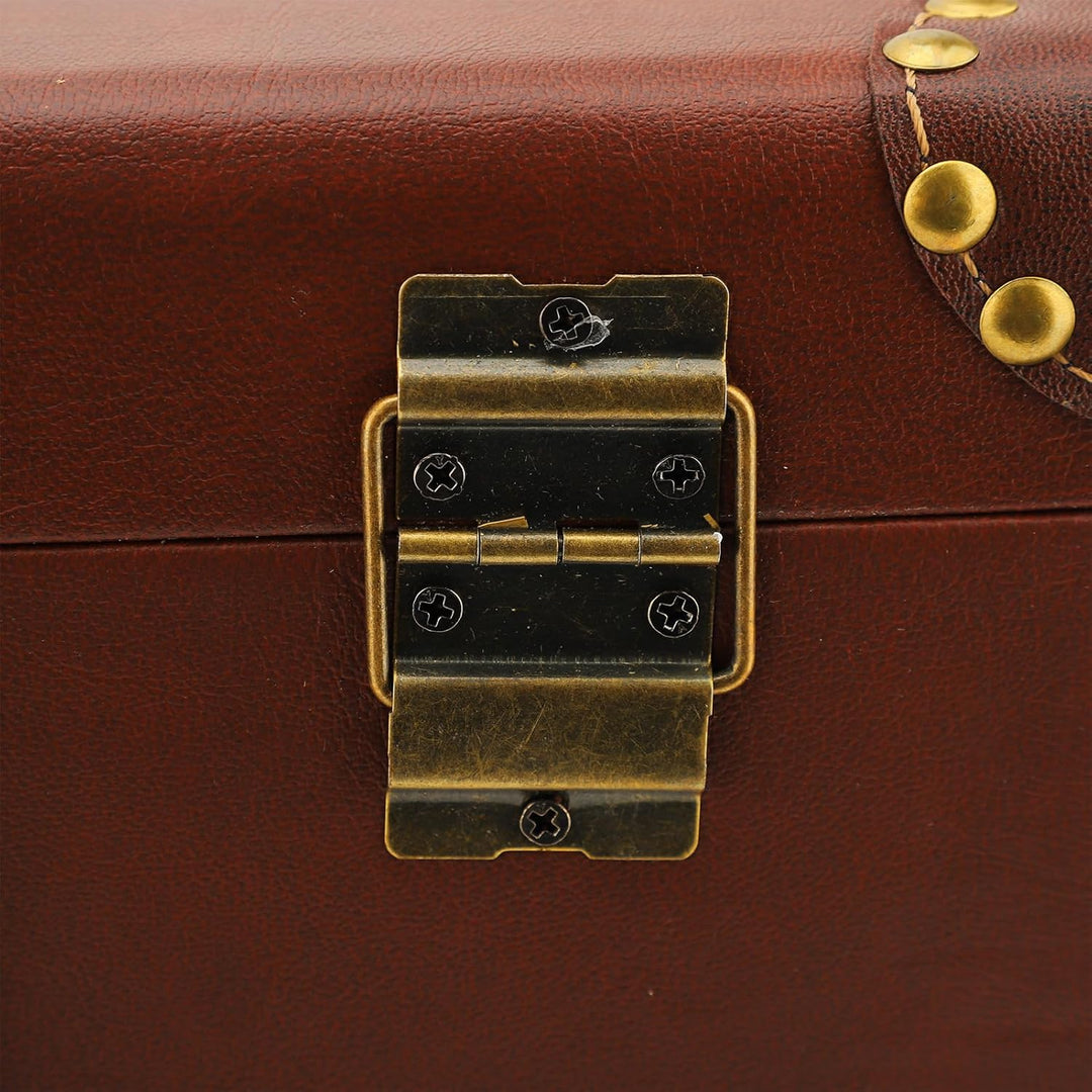 Premium vintage leather carry-on case in heritage brown, a unisex overnight bag with secure alloy lock.