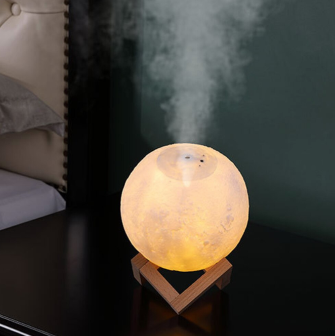 Home dual-function air purifier & humidifier, enhancing indoor air quality for comfort & relaxation.