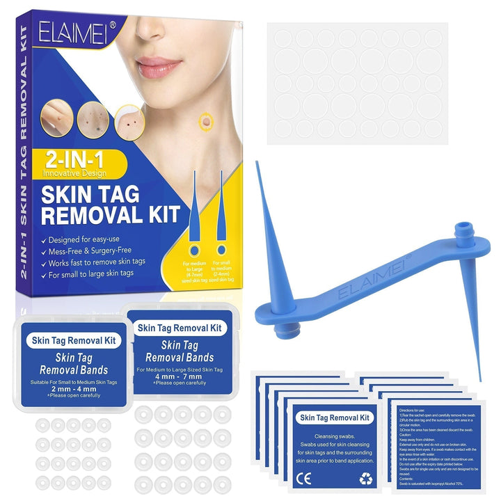"Home skin tag removal kit with tools for gentle ligation technique, suitable for small to medium skin tags, easy and safe us