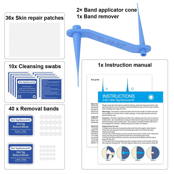 "Home skin tag removal kit with tools for gentle ligation technique, suitable for small to medium skin tags, easy and safe us