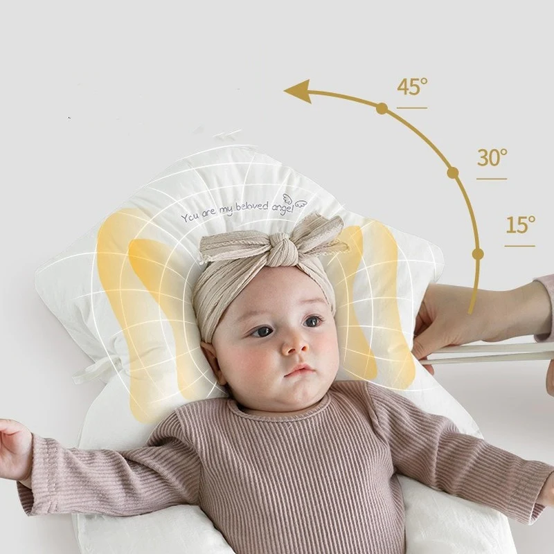 Comfortable baby sleep pillow, hypoallergenic & gentle, ensuring safe and supportive infant rest.