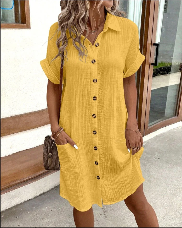 Women's Shirt Dress with Button-Down Front