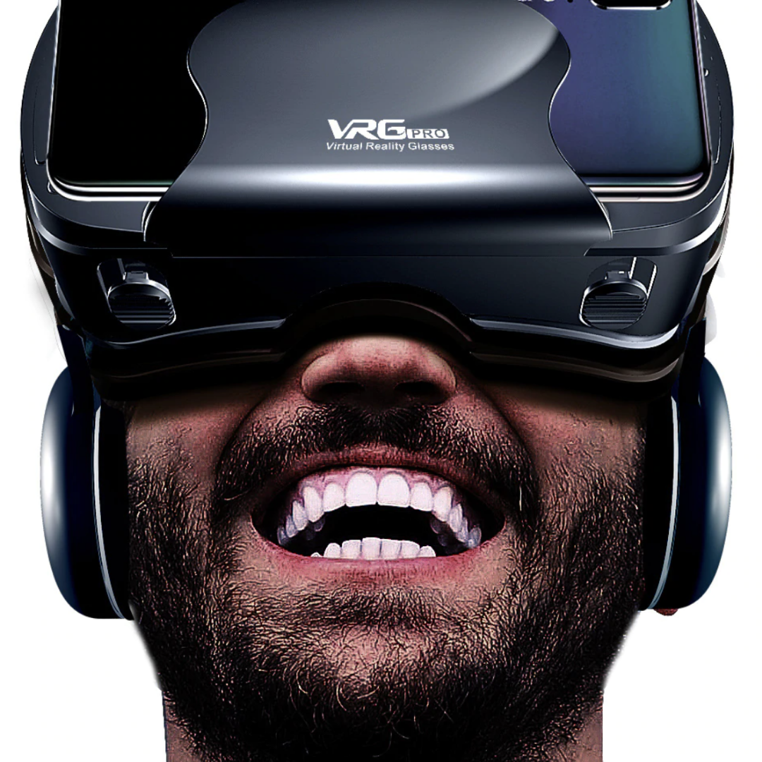 Portable 3D glasses for phones, offering immersive viewing with adjustable focus and integrated sound.