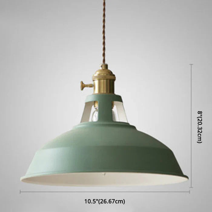 Metal hanging lamp for industrial retro home decor. Perfect ceiling light for dining rooms.