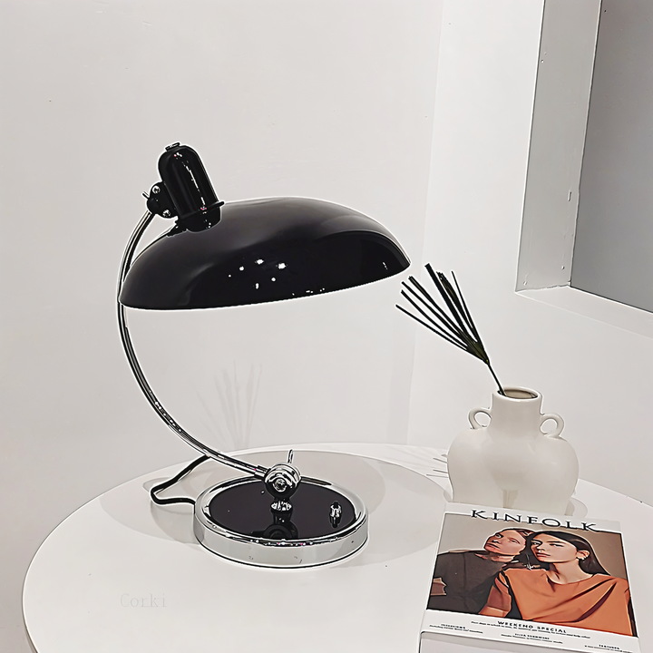 Reading light desk lamp, vintage industrial, adjustable for study or bedroom nightstand.