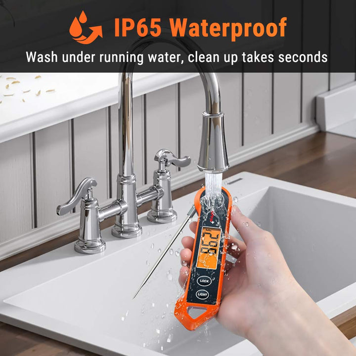Waterproof Instant Read Digital Food Thermometer for deep frying & candy.