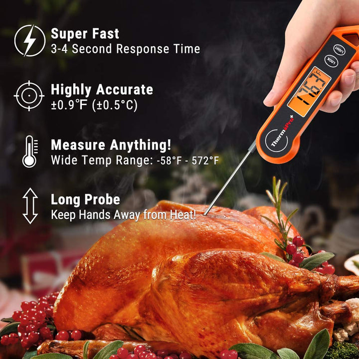 Instant Read Digital Thermometer: great for grilling, deep frying, BBQ, & candy.