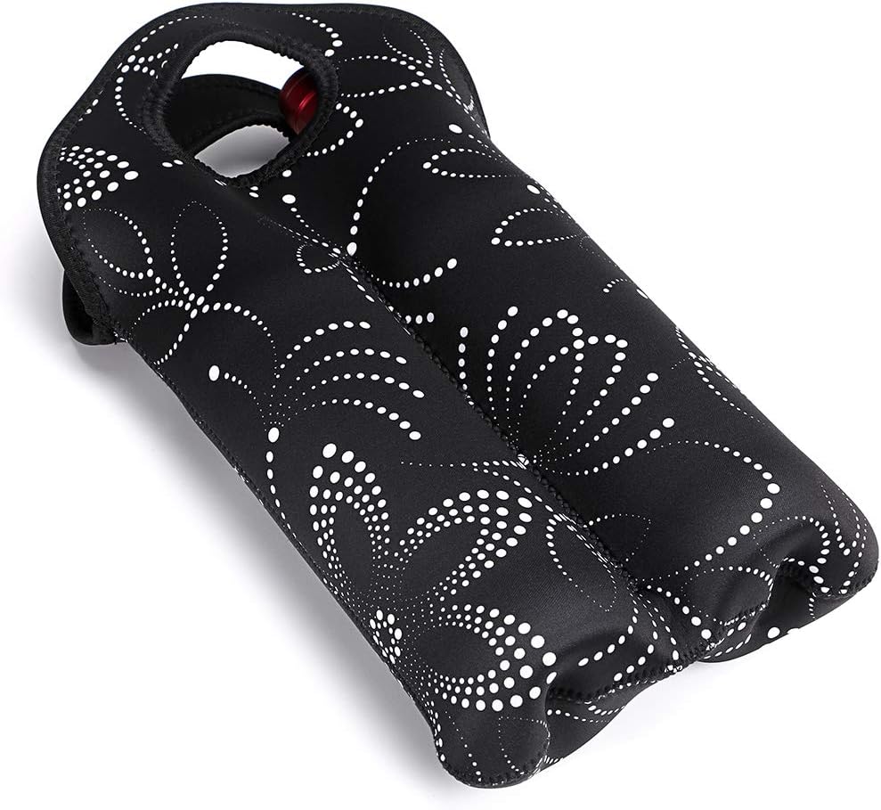 Picnic gear: insulated dual wine bottle carrier, keeps drinks cool.