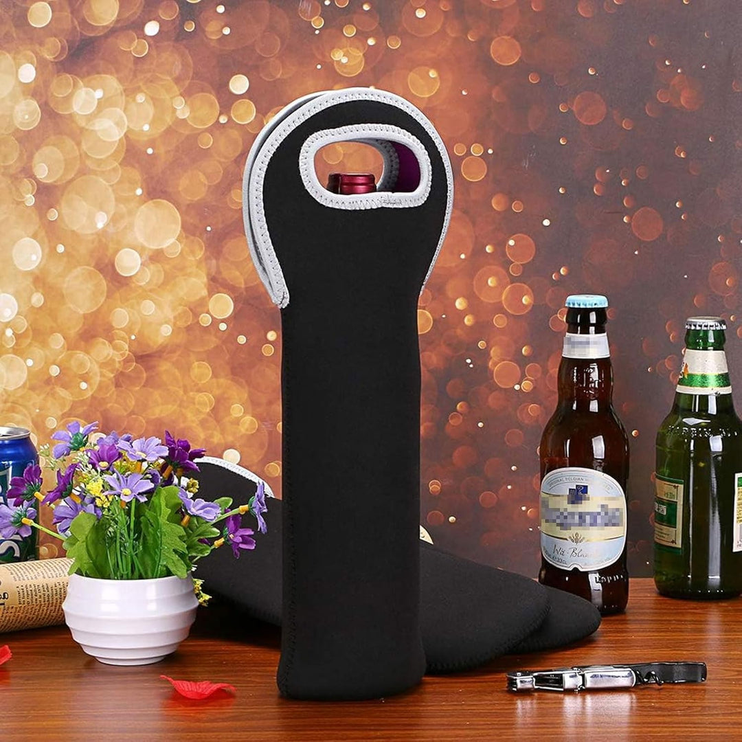 Unisex insulated wine tote bag for two bottles, ideal for outdoor events.