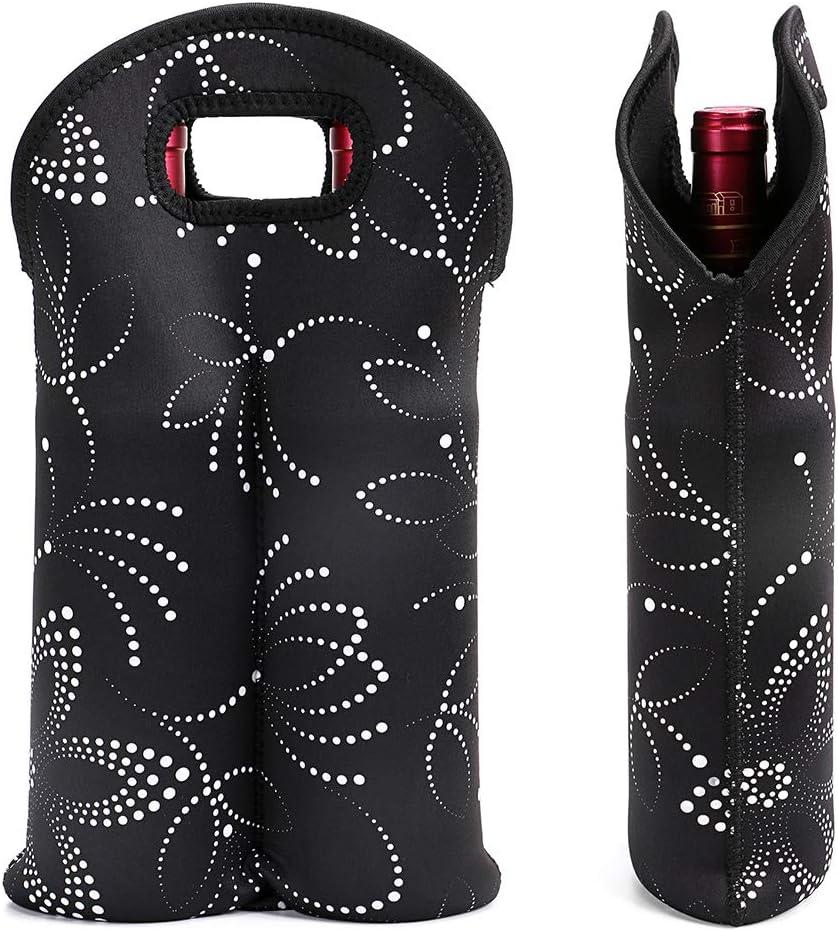 Unisex neoprene insulated wine tote, ideal for picnics & parties.