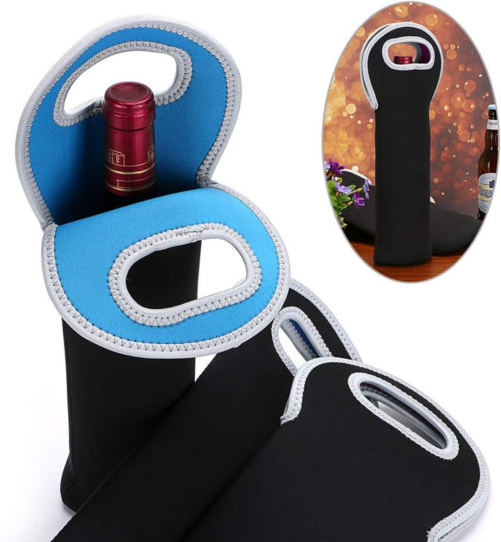 Neoprene dual bottle carrier, keeps wine cool for picnics or gifts.