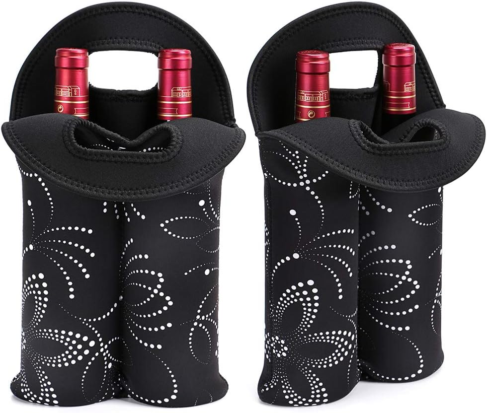 Unisex insulated picnic accessory, holds two wine bottles safely.