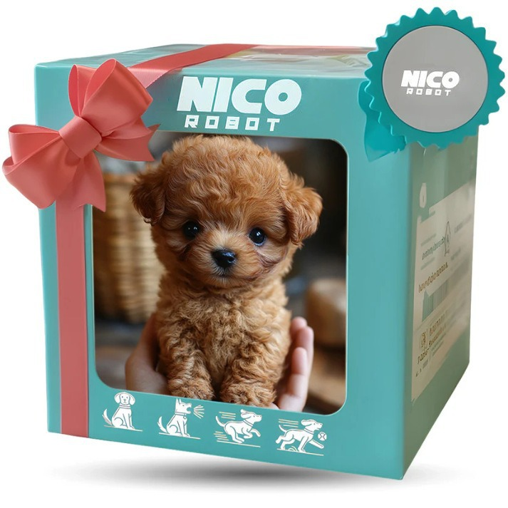 Interactive walking plush puppy dog, an electronic pet and cuddly toy for young children.
