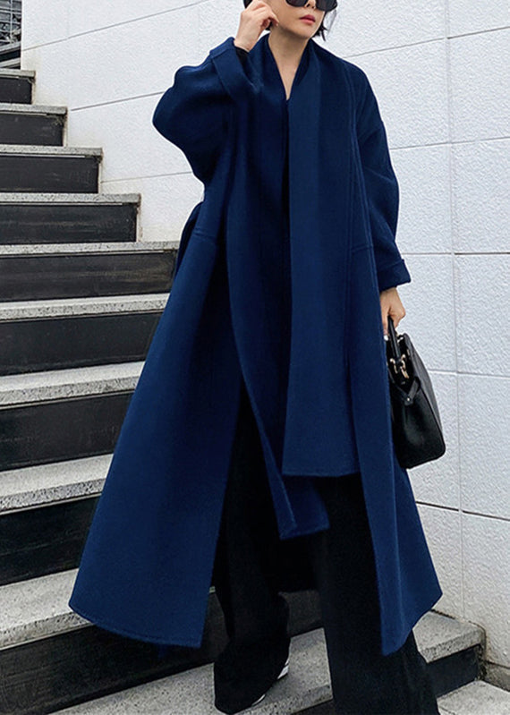Sophisticated grey Isabelle women's tailored long wool coat, perfect classic winter fashion outerwear.