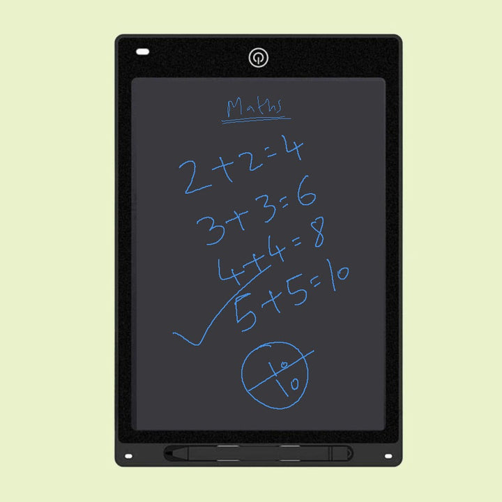 Creative 12-inch LCD writing tablet for kids. Reusable drawing board, a fun educational STEM toy for children.