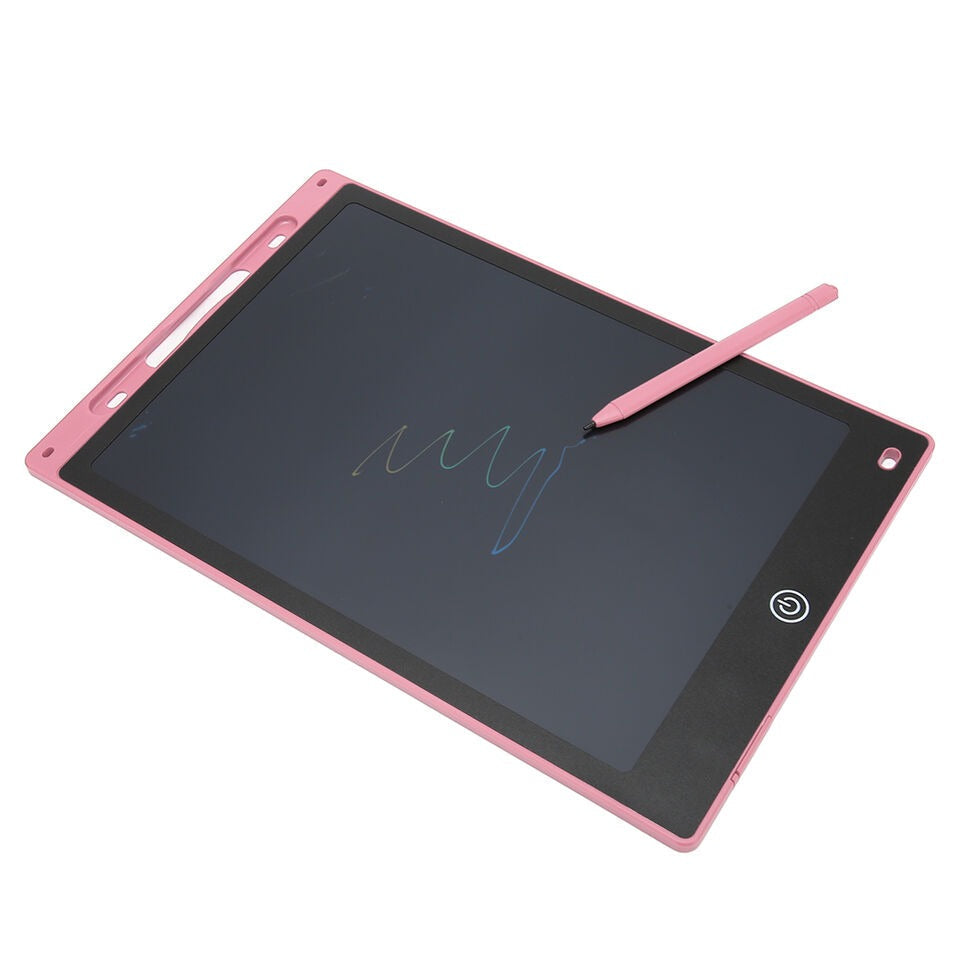 Interactive 12-inch LCD drawing tablet for kids. Reusable writing board, STEM educational toy for creative play.
