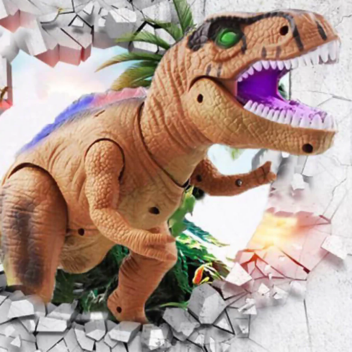 Cool remote control dinosaur toy with LED lights, walking & roaring sounds. Perfect electric gift for kids.