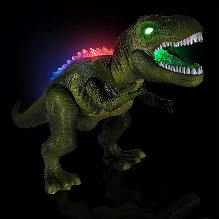 Child-friendly remote control dinosaur toy that walks, roars & lights up. Fun interactive electric toy for kids.