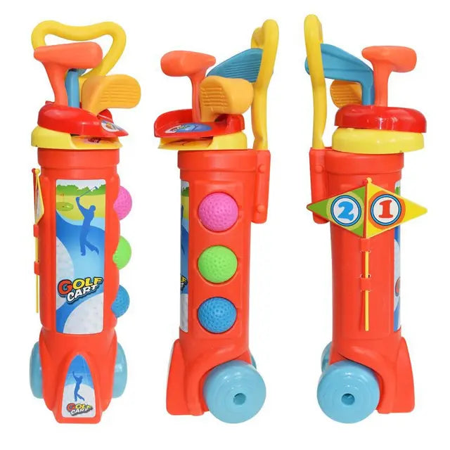 Junior golf set with clubs & balls, perfect training aid for child development & sports fun.