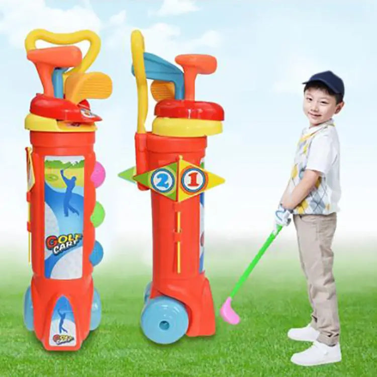Complete kids golf starter set, excellent for junior golf training & family fun at home or outside.