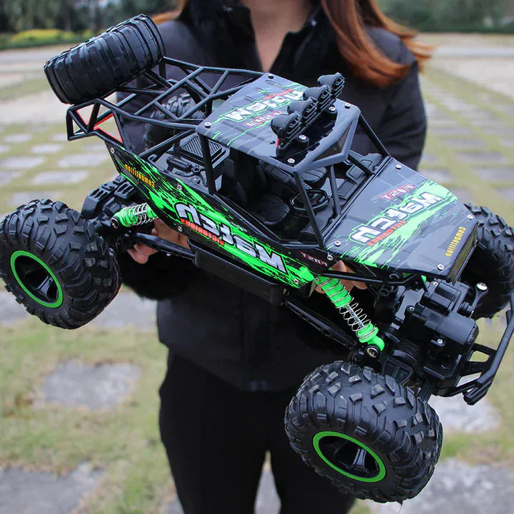 Rechargeable 4WD RC monster truck, designed for kids' high-speed off-road racing and all-terrain outdoor fun.
