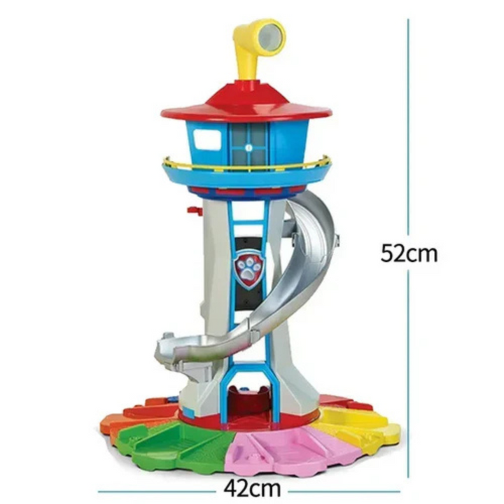 Exciting kids' toy car slide tower with multiple ramps and colorful vehicles for dynamic, multi-level playtime fun.