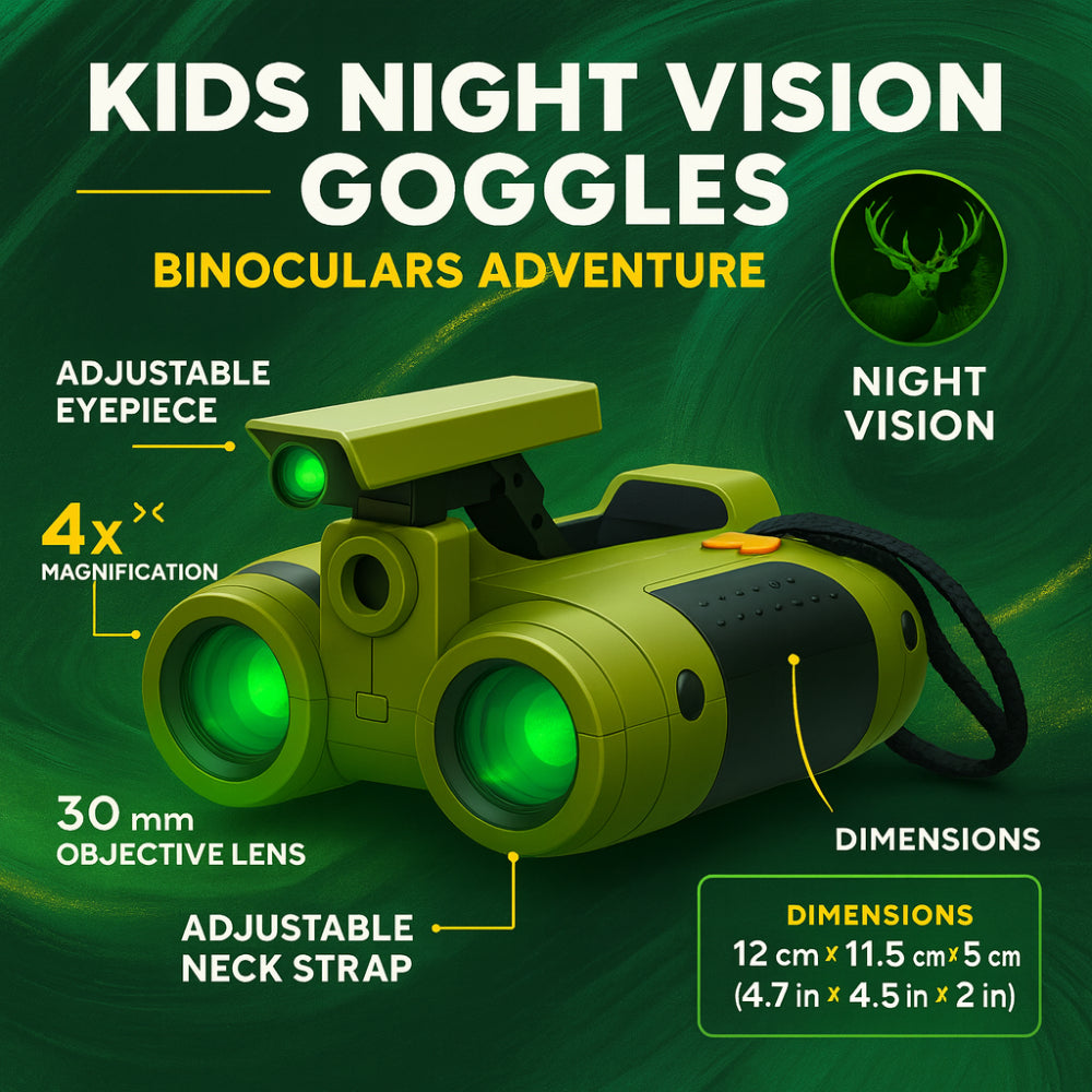 Educational kids' night vision binoculars, encouraging nature discovery & outdoor adventure exploration for children.