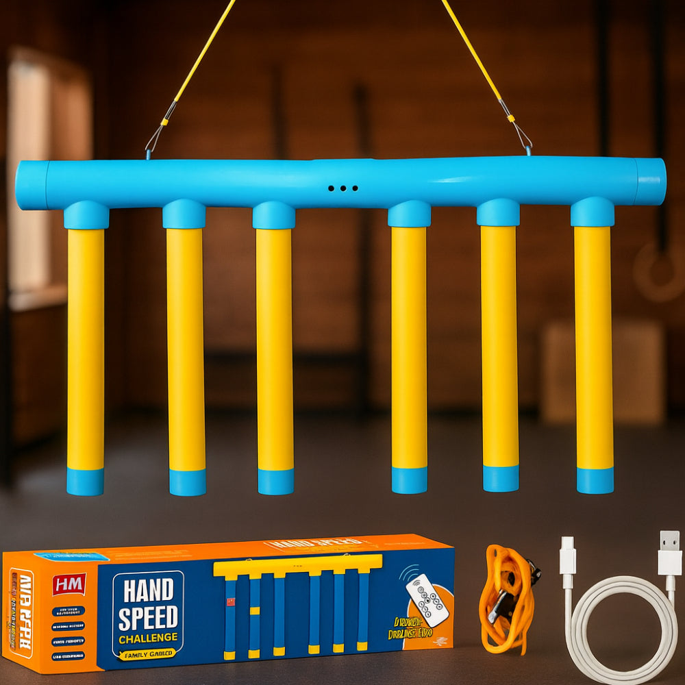 Kids Reflex Reaction Game, falling stick challenge trainer for hand-eye coordination.