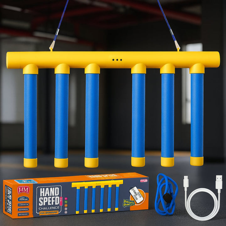 Brightly colored kids reflex trainer toy improving reaction time and focus for children.
