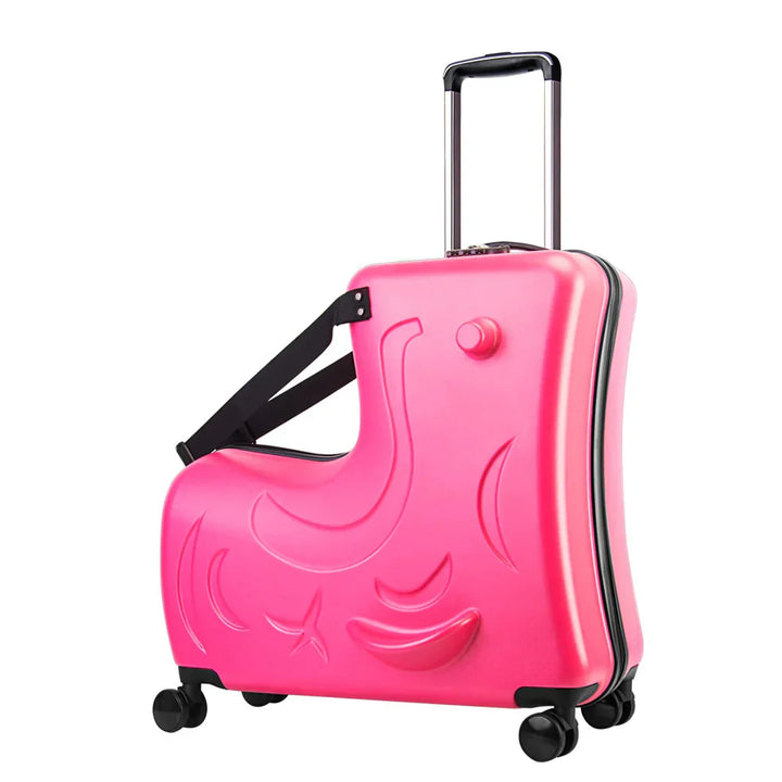 Durable kids' ride-on suitcase for little adventurers, a children's carry-on ideal for family vacation travel.