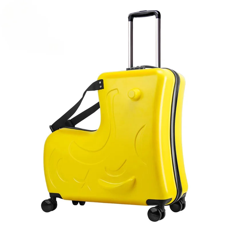 Fun and durable kids' ride-on luggage, a children's carry-on perfect for toddler travel and family vacations.