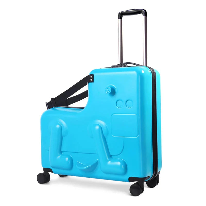 Milan pony design ride-on luggage, a robust children's carry-on suitcase for fun and easy toddler travel.