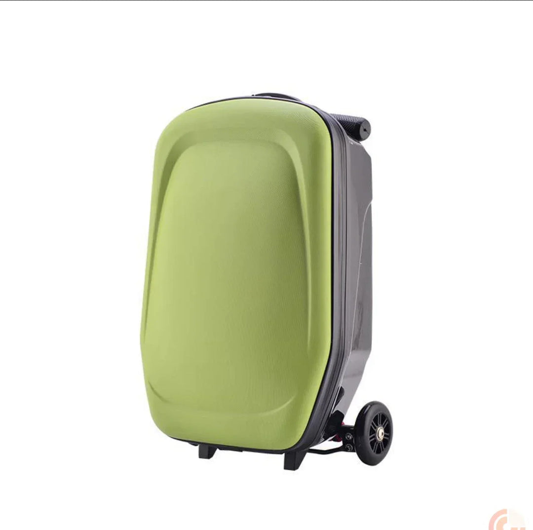 Kids' multi-functional scooter suitcase. Ride-on luggage for travel, great for adventurous children.