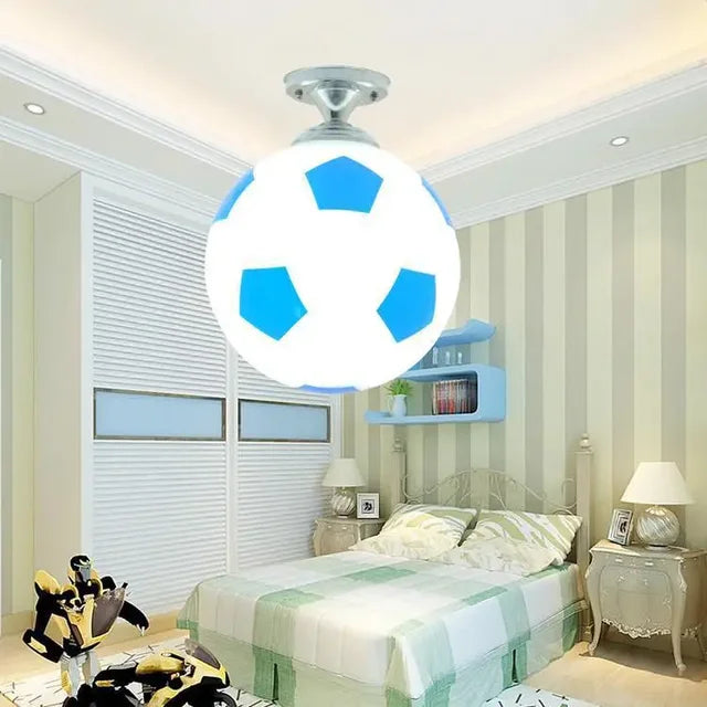 Children's sports decor ceiling light. Bright LED fixture ideal for active kids' playrooms.