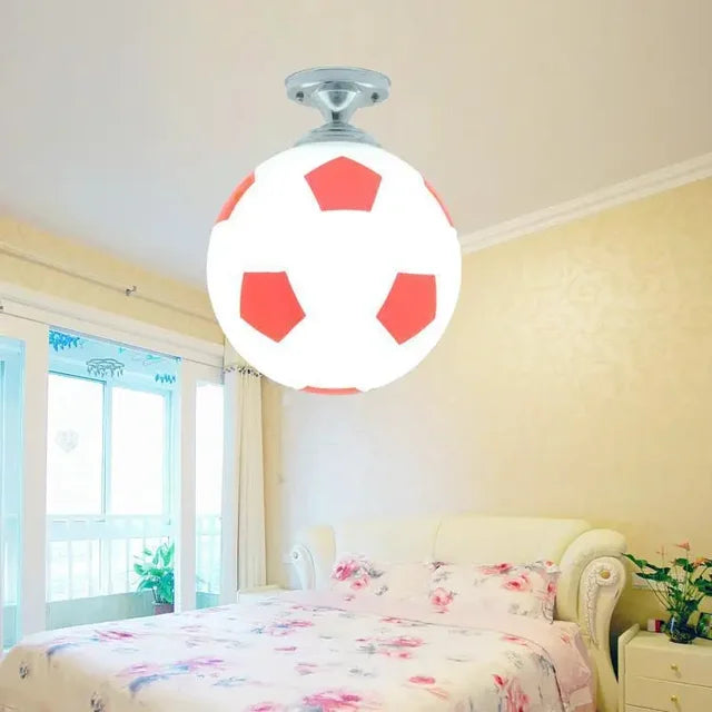 Fun kids' sports LED ceiling light brings playful football & basketball theme to any playroom.