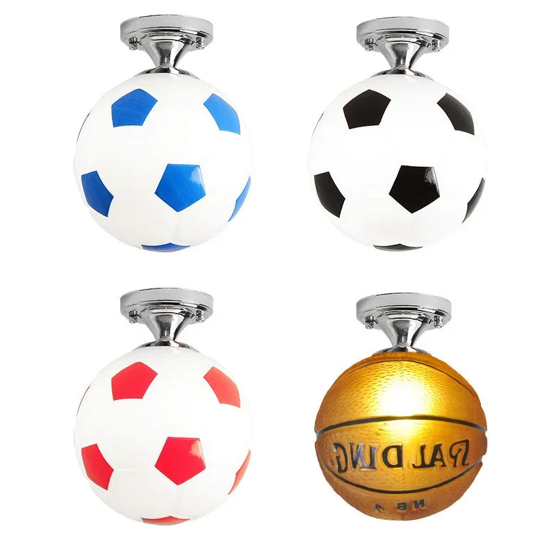 Brighten kids' playrooms with this sports-themed LED ceiling light. Perfect for football & basketball lovers.