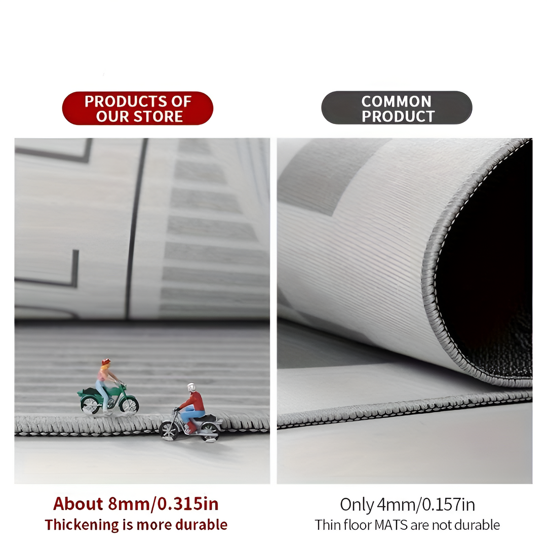 Soft anti-fatigue kitchen mat, cushioned comfort for long hours standing. Non-slip design.