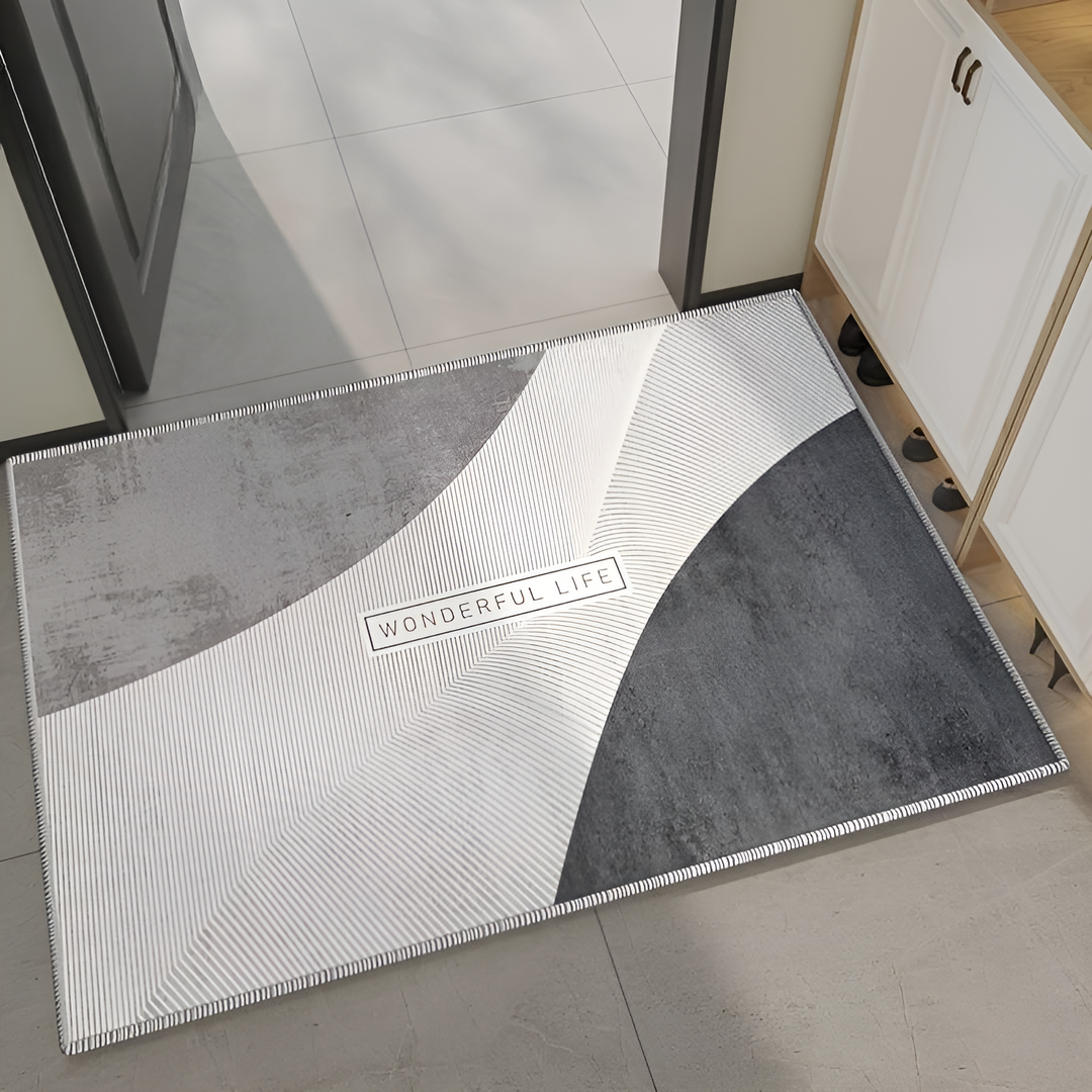 Practical kitchen comfort mat, anti-fatigue support, washable and non-slip for safety.