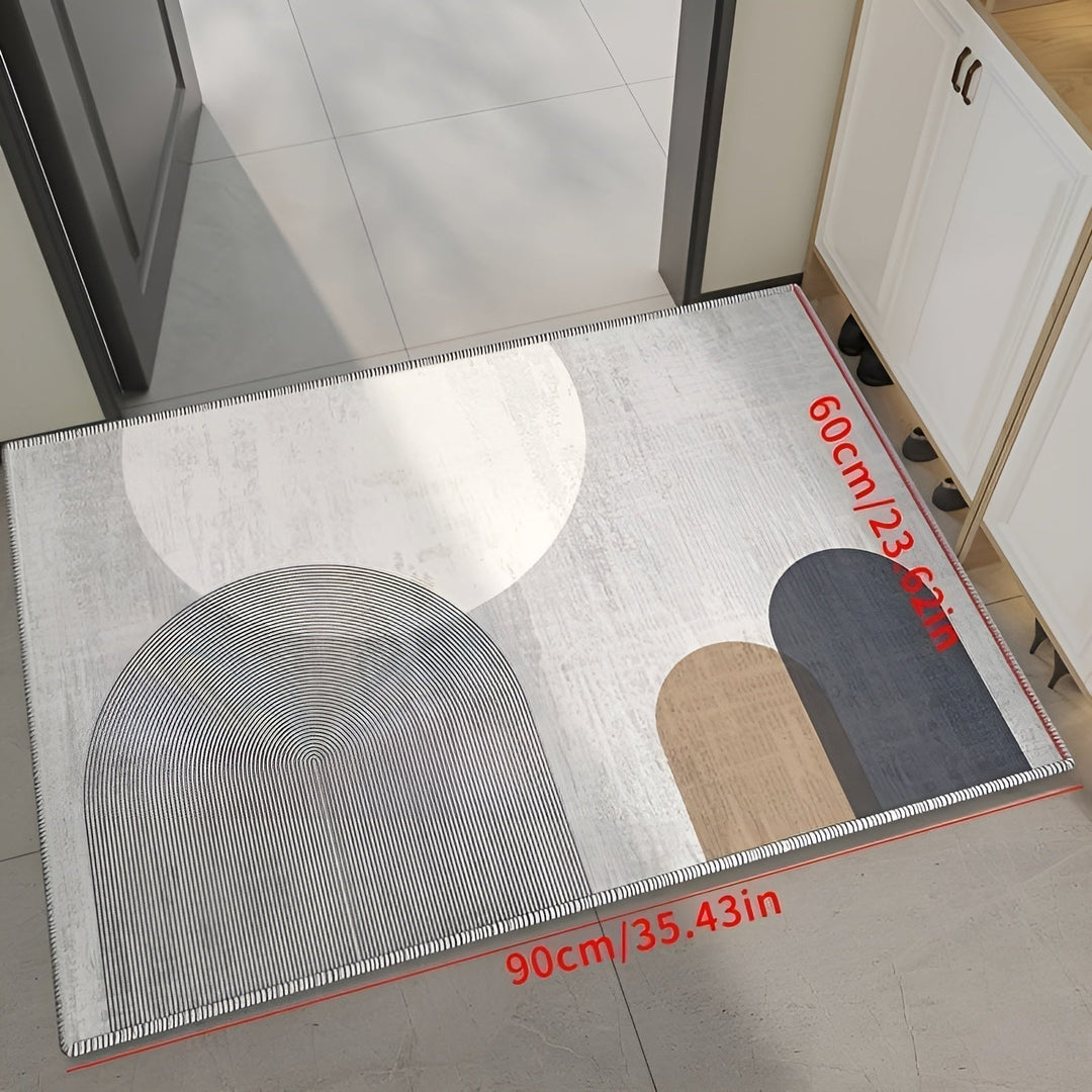 Stylish anti-fatigue mat for kitchen decor. Cushioned non-slip standing mat, home essential.