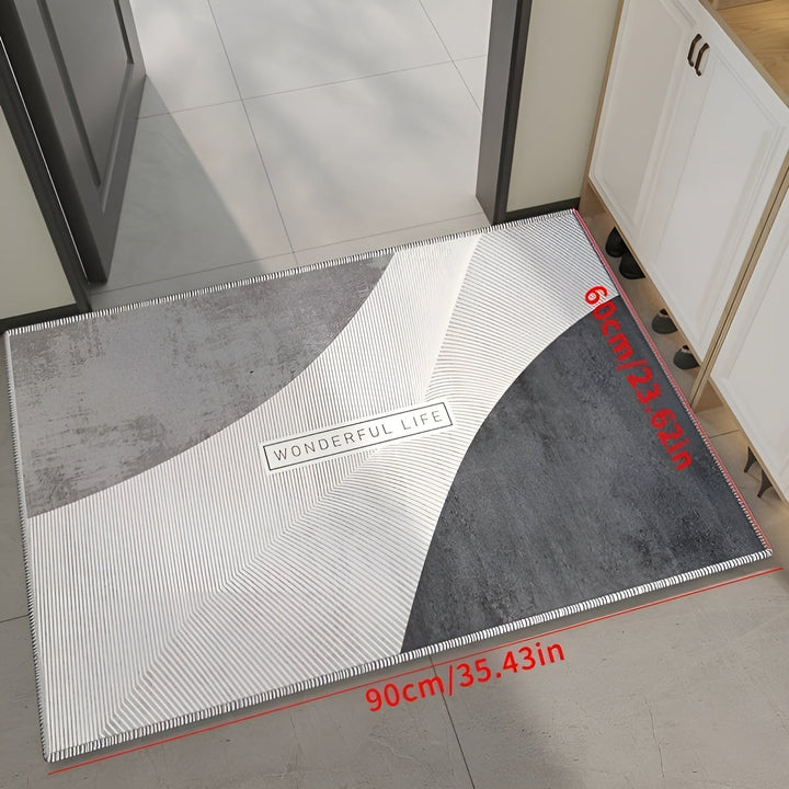 Premium kitchen floor mat, anti-fatigue relief, soft cushioning for prolonged standing.