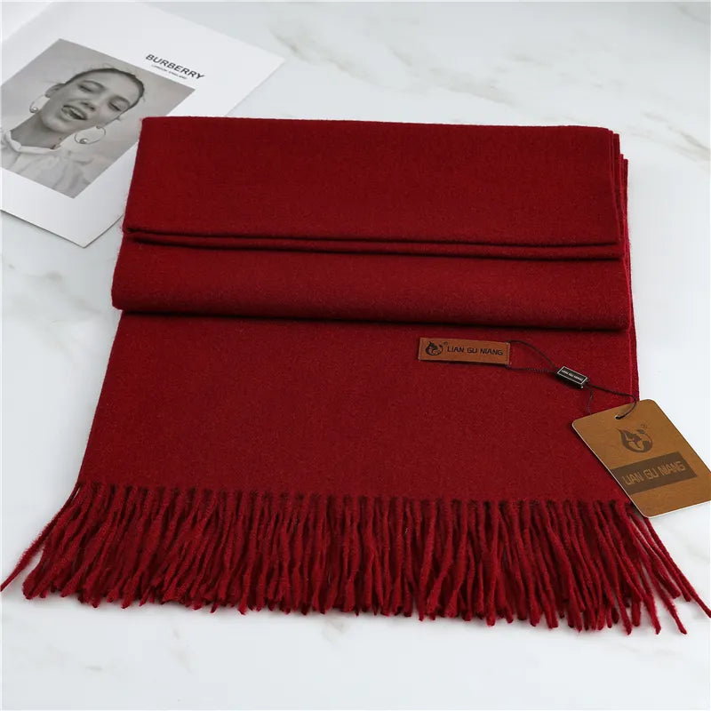 Krystal Cashmere plush winter scarf for women, cozy & warm fashion accessory.