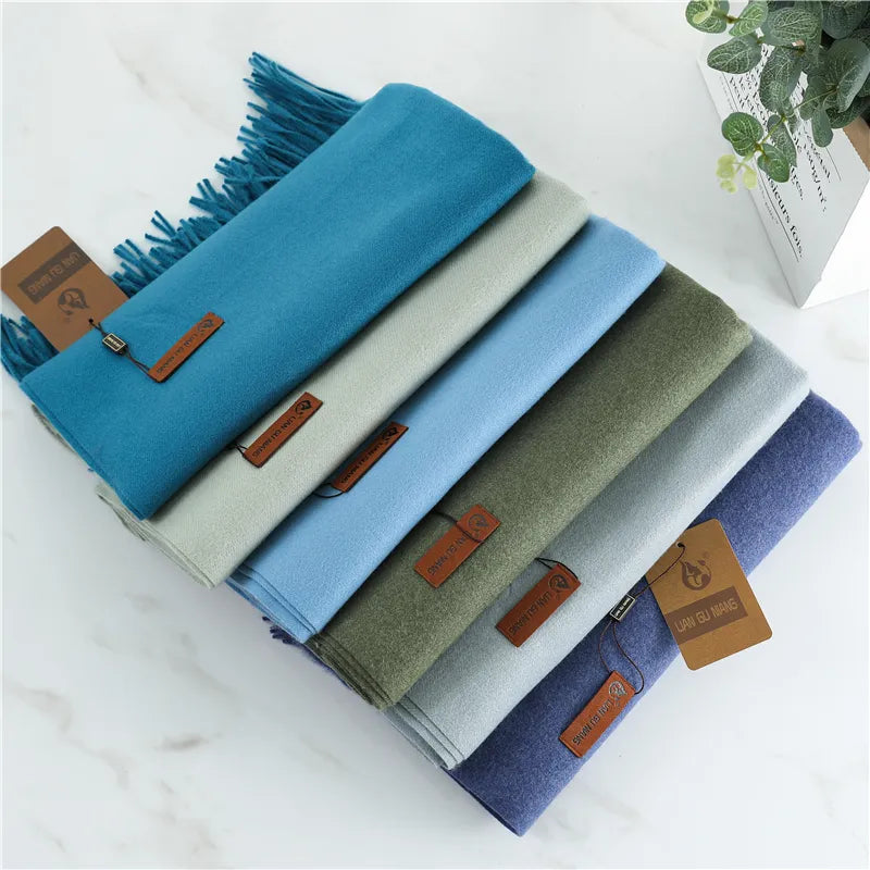 One-size Krystal Cashmere winter scarf for women, plush, warm, & elegant accessory.