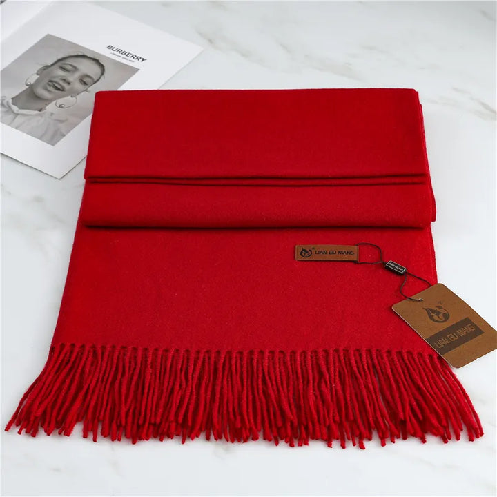 Elegant women's Krystal Cashmere winter fashion scarf, stylish & warm for cold weather.