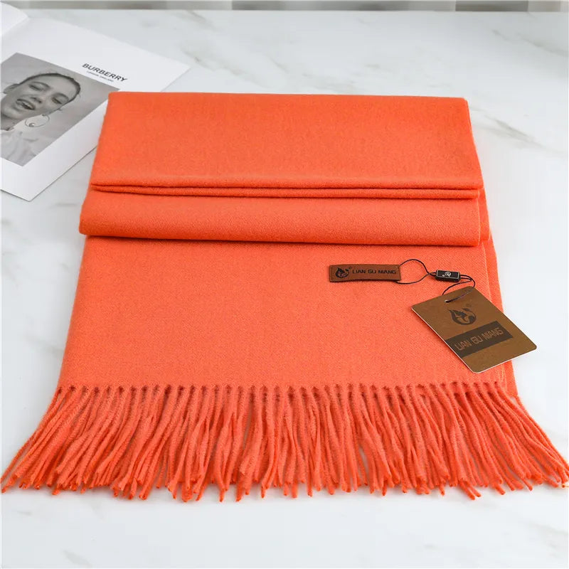 Stylish colorful Krystal Cashmere winter scarf, an elegant women's fashion accessory.