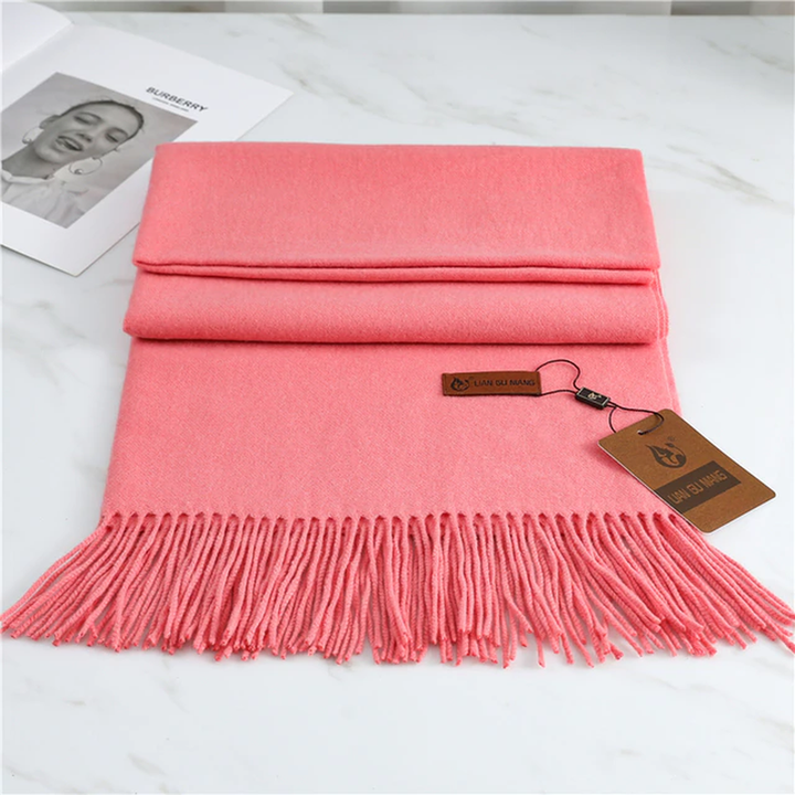 Women's plush Krystal Cashmere winter scarf, cozy, warm & elegant for winter fashion.