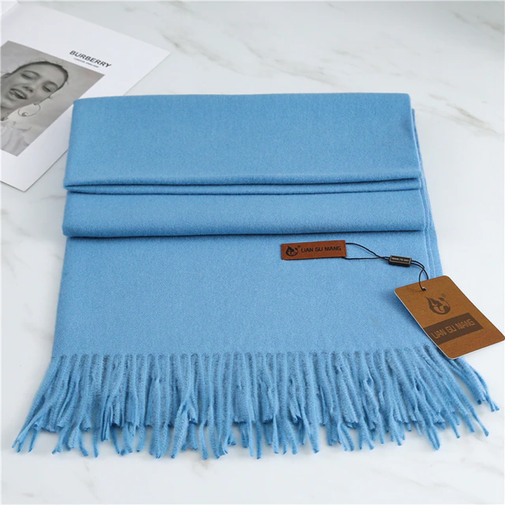 Stay warm with this cozy Krystal Cashmere plush winter scarf for women, elegant fashion.