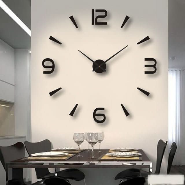 Decorative 3D DIY wall clock, a unique statement piece for modern home or office decor. Contemporary, silent.
