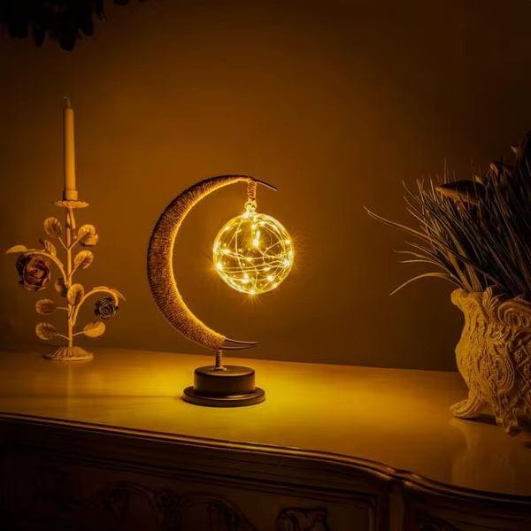 The LED Moon Star Night Light used as part of a festive decoration for a special occasion, like Christmas or Ramadan.